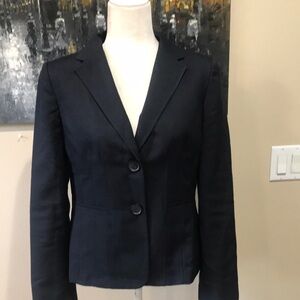 KASPER Classic Navy Blue Tailored Blazer with Notched Lapel-Size 10